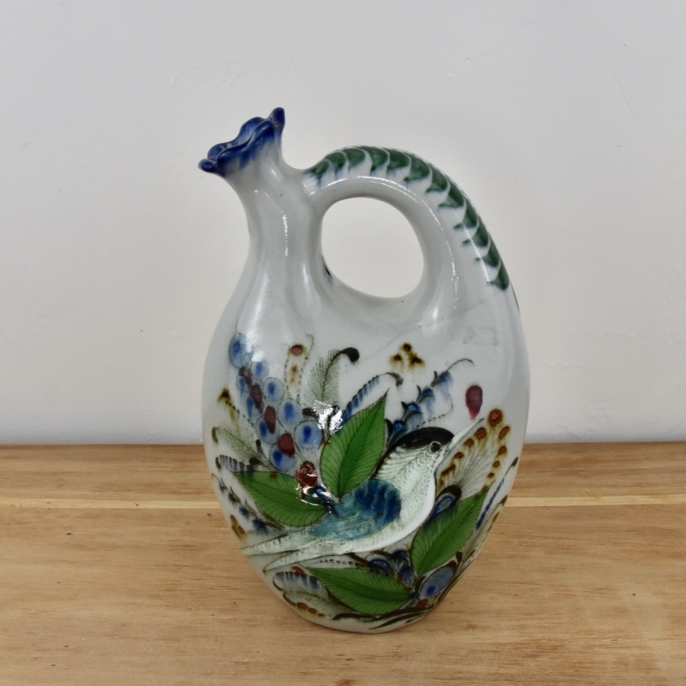 Double Sided Vintage Pottery Mexico Bird/Cat